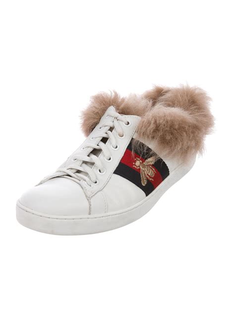 gucci sneakers cats|gucci ace fur sneakers.